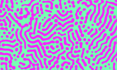 Poster - Psychedelic abstract background made by generative algorithm: Reaction-diffusion or Turing pattern formation.