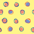 © Vikkymir Store - A seamless pattern with circles and on a yellow background for printing on fabric or textile for baby and children, a doodle vector stock illustration with geometric circle