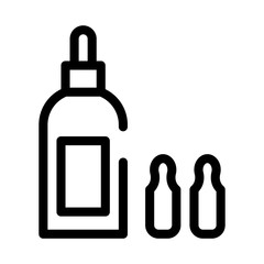 Sticker - Bottle Capsules Icon Vector. Outline Bottle Capsules Sign. Isolated Contour Symbol Illustration