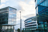 Fototapeta Londyn - various modern high-rise buildings are located in Düsseldorf's MediaHafen