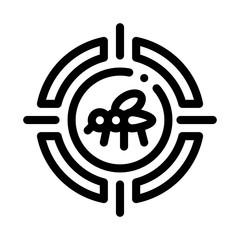 Poster - Mosquito Target Icon Vector. Outline Mosquito Target Sign. Isolated Contour Symbol Illustration