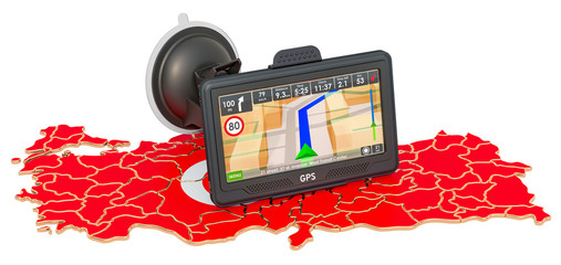 Poster - GPS navigation in Turkey, 3D rendering