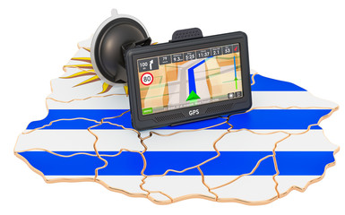 Poster - GPS navigation in Uruguay, 3D rendering