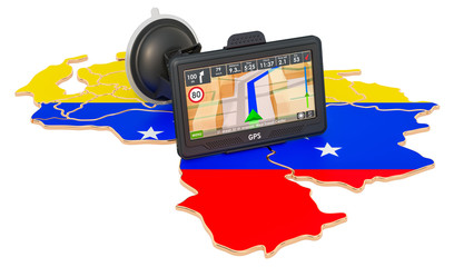 Poster - GPS navigation in Venezuela, 3D rendering