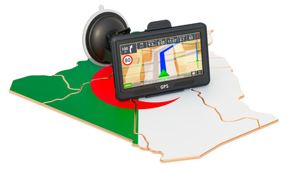 Poster - GPS navigation in Algeria, 3D rendering