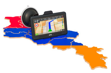 Poster - GPS navigation in Armenia, 3D rendering