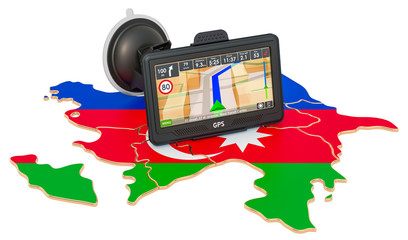 Poster - GPS navigation in Azerbaijan, 3D rendering