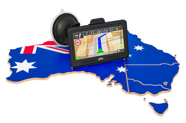 Poster - GPS navigation in Australia, 3D rendering
