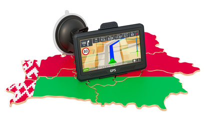 Poster - GPS navigation in Belarus, 3D rendering