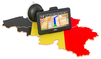 Poster - GPS navigation in Belgium, 3D rendering