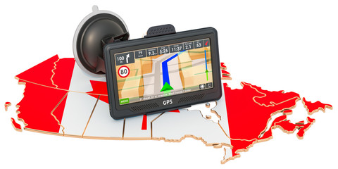 Poster - GPS navigation in Canada, 3D rendering