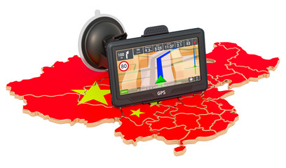 Poster - GPS navigation in China, 3D rendering