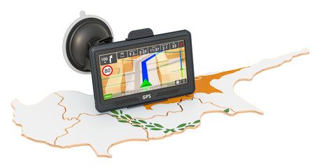 Poster - GPS navigation in Cyprus, 3D rendering