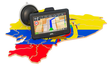 Poster - GPS navigation in Ecuador, 3D rendering