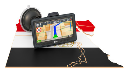 Poster - GPS navigation in Egypt, 3D rendering