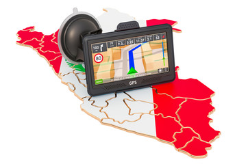 Poster - GPS navigation in Peru, 3D rendering
