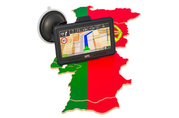 Poster - GPS navigation in Portugal, 3D rendering