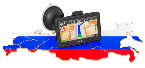 Poster - GPS navigation in Russia, 3D rendering