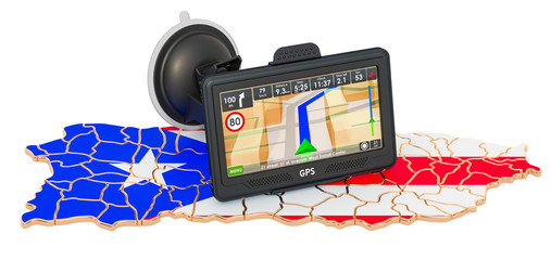 Poster - GPS navigation in Puerto Rico, 3D rendering
