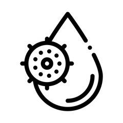Poster - Water Drop Virus Icon Vector. Outline Water Drop Virus Sign. Isolated Contour Symbol Illustration