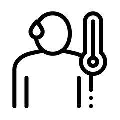 Aufkleber - Body Temperature Icon Vector. Outline Body Temperature Sign. Isolated Contour Symbol Illustration