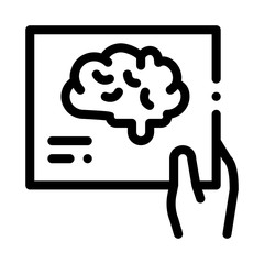 Poster - Hand Brain Photo Icon Vector. Outline Hand Brain Photo Sign. Isolated Contour Symbol Illustration