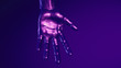 © Jacqueline Weber - 3D Render | Offene Hand in Neonlicht