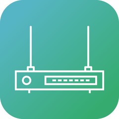 Sticker - Unique Wifi Router Vector Line Icon