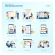 © Ilusiku studio - Collection of vector design illustrations with online education concept for e-learning graphic resources