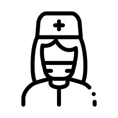 Poster - Nurse Paramedic Icon Vector. Outline Nurse Paramedic Sign. Isolated Contour Symbol Illustration