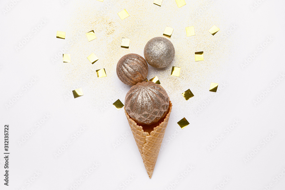 Beautiful Christmas composition on white background