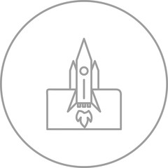 Unique Rocket Launched II Vector Line Icon