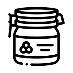 Sticker - Caviar Bottle Icon Vector. Outline Caviar Bottle Sign. Isolated Contour Symbol Illustration