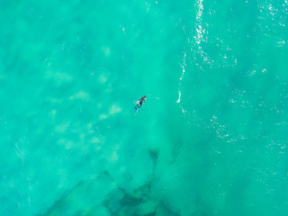 Wall Mural - Snorkeling swimmer Tangalooma Shipwrecks off Moreton island, Queensland Australia