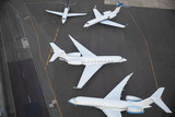 Fototapeta Konie - Private jet planes waiting on runway