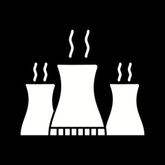 Poster - Unique Nuclear Plant Vector Glyph Icon