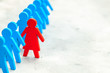 © adragan - Discrimination in choosing an employee. Many men and one woman