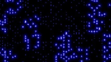 Wall Mural - blue random numbers loop