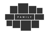 Fototapeta  - Family photo collage frames template for interior design. Vector collage layout for photo montage.