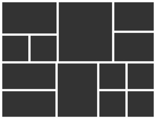 Aufkleber - Vector collage template for photo. Empty frame layout for photo montage.