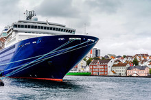 Nice View Of A Cruise Ship In The Port Of Stavanger In Norway