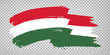 Flag of Hungary, brush stroke background.  Waving Flag of Hungary on tranparent backrgound for your web site design, logo, app, UI. Europe. EPS10.