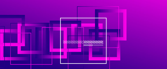 Aufkleber - Abstract background with simple square or rectangle geometrical shapes. Geometric template with fluid gradients. Line design, technology concept. Vector Illustration For Wallpaper, Banner Background