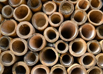 pipe of bamboo in construction site