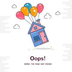 Poster - Error 404 page layout vector design. Website 404 page creative concept. The page you requested could not be found. Oops 404 error page.