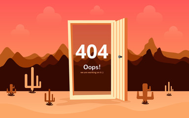 Poster - Error 404 page layout vector design. Website 404 page creative concept. The page you requested could not be found. Oops 404 error page.