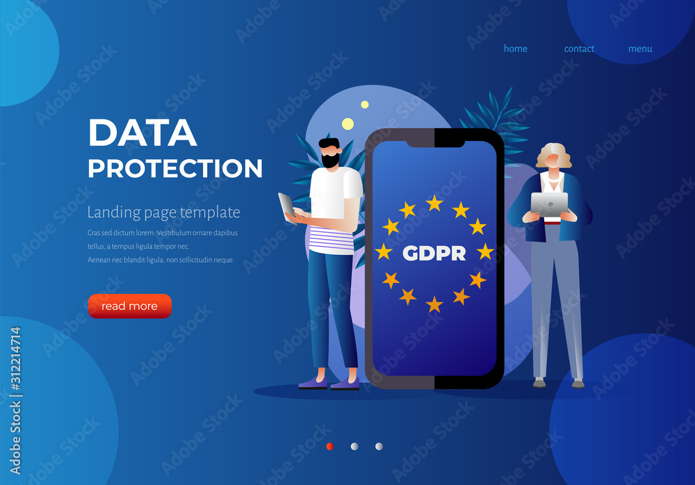 Vector illustration. General rules for data protection GDPR. The ...