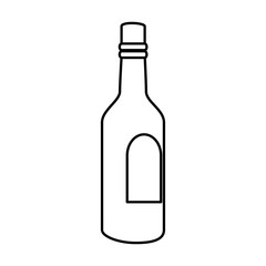 Poster - bottle of wine line style icon vector illustration design