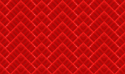 Poster - 3d rendering. modern seamless red square grid art tile pattern design wall texture background.