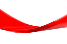 3d Rendering. Abstract Red Swirl Ribbon Line On White Background.